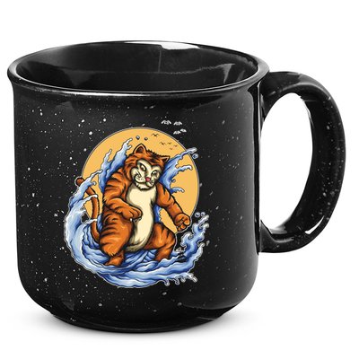 Catzilla Great Wave 15oz Campfire Ceramic Mug