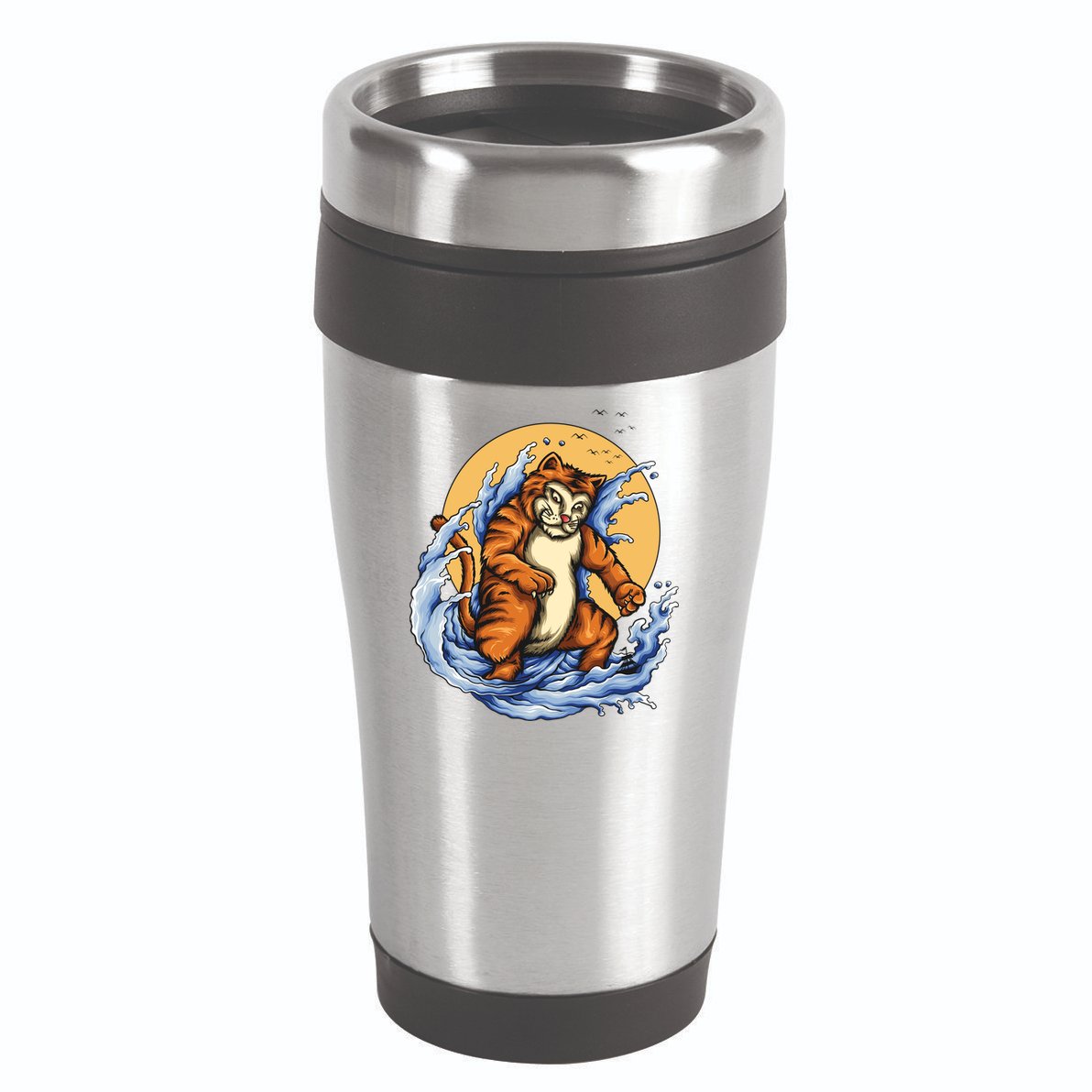 Catzilla Great Wave 16oz Travel Tumbler