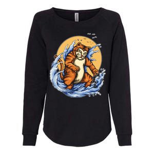 Catzilla Great Wave Womens California Wash Sweatshirt