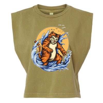 Catzilla Great Wave Garment-Dyed Women's Muscle Tee