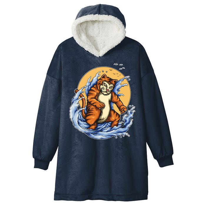 Catzilla Great Wave Hooded Wearable Blanket