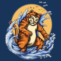 Catzilla Great Wave Button
