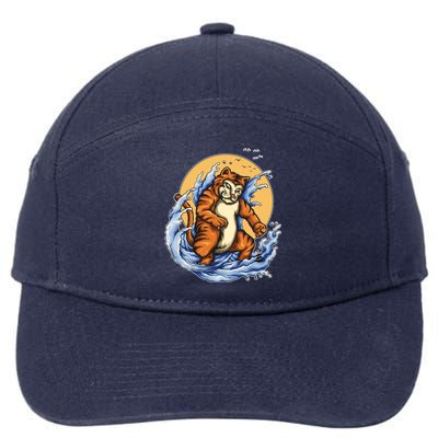 Catzilla Great Wave 7-Panel Snapback Hat