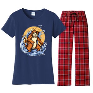 Catzilla Great Wave Women's Flannel Pajama Set