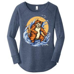 Catzilla Great Wave Women's Perfect Tri Tunic Long Sleeve Shirt