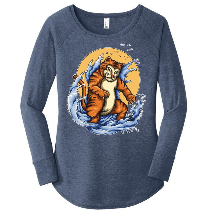 Catzilla Great Wave Women's Perfect Tri Tunic Long Sleeve Shirt