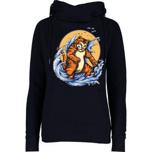 Catzilla Great Wave Womens Funnel Neck Pullover Hood