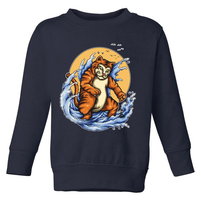 Catzilla Great Wave Toddler Sweatshirt