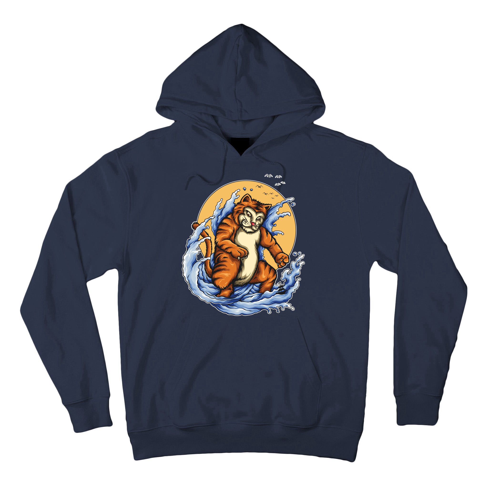 Catzilla Great Wave Tall Hoodie