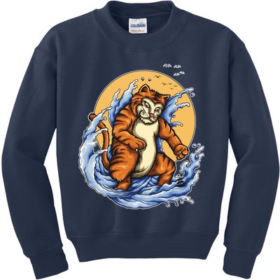Catzilla Great Wave Kids Sweatshirt