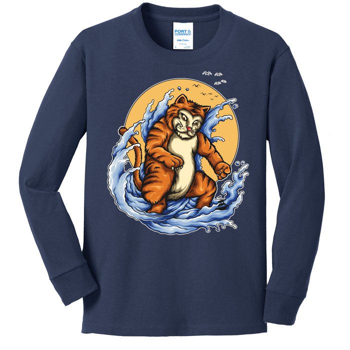 Catzilla Great Wave Kids Long Sleeve Shirt