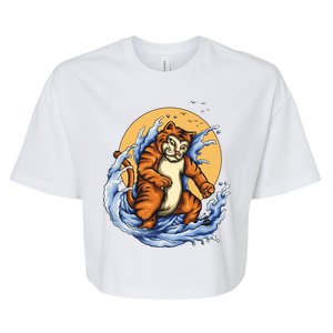 Catzilla Great Wave Bella+Canvas Jersey Crop Tee