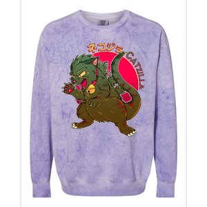 Catzilla Japanese Monster Movie Colorblast Crewneck Sweatshirt