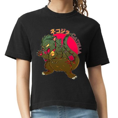 Catzilla Japanese Monster Movie Comfort Colors Boxy T-Shirt
