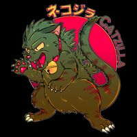Catzilla Japanese Monster Movie Full Zip Hoodie