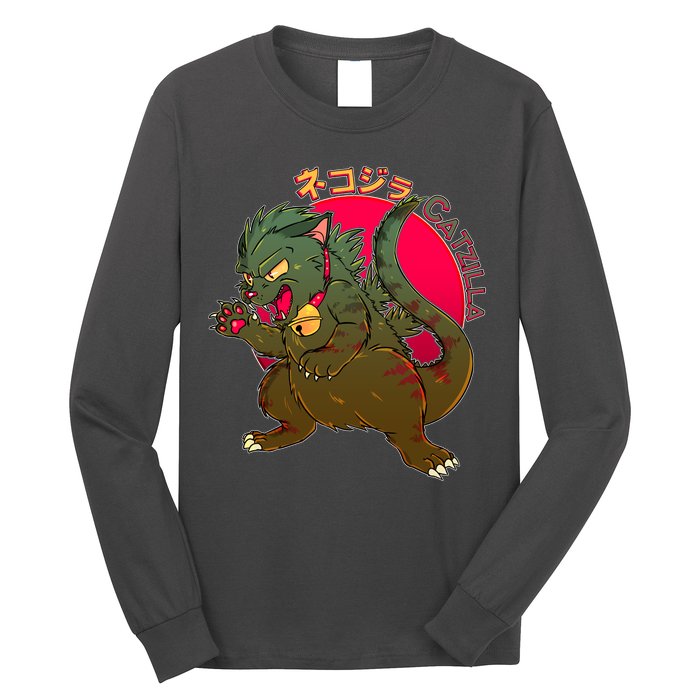 Catzilla Japanese Monster Movie Long Sleeve Shirt