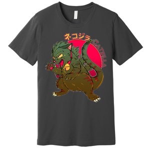 Catzilla Japanese Monster Movie Premium T-Shirt