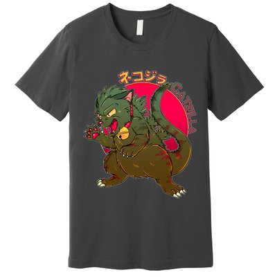 Catzilla Japanese Monster Movie Premium T-Shirt