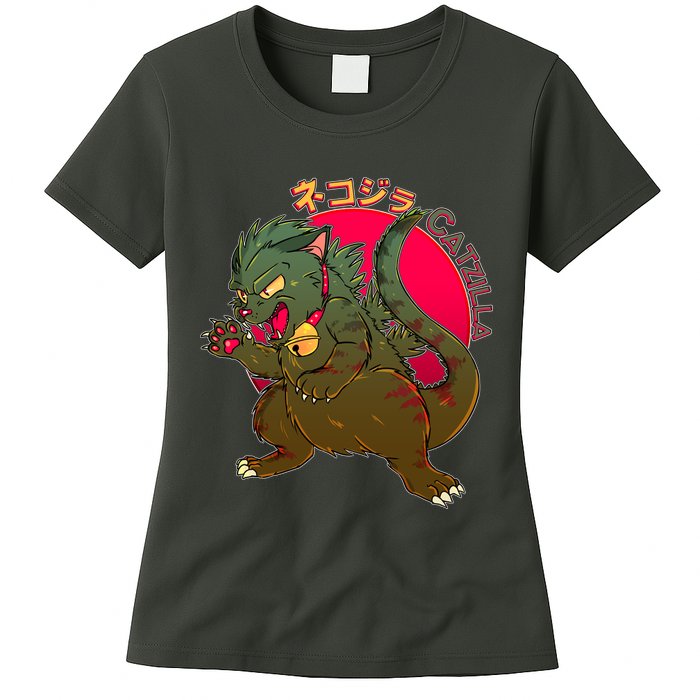 Catzilla Japanese Monster Movie Womens T-Shirt
