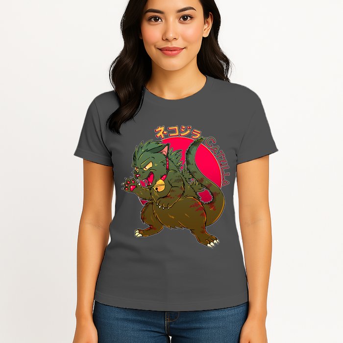 Catzilla Japanese Monster Movie Womens T-Shirt