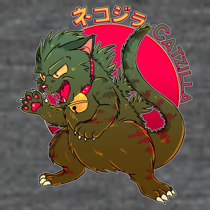 Catzilla Japanese Monster Movie Womens T-Shirt