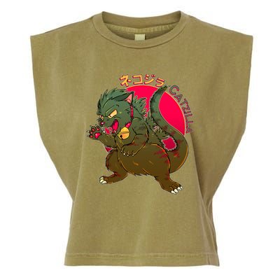 Catzilla Japanese Monster Movie Garment-Dyed Women's Muscle Tee