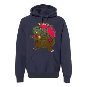 Catzilla Japanese Monster Movie Premium Hoodie