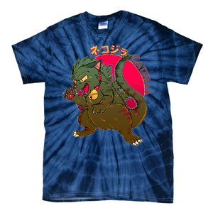 Catzilla Japanese Monster Movie Tie-Dye T-Shirt