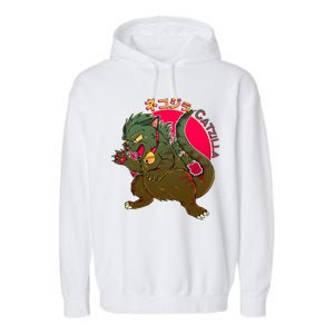 Catzilla Japanese Monster Movie Garment-Dyed Fleece Hoodie