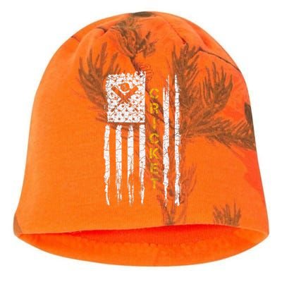 Cricket Apparel US Flag Retro Cricket Player American Flag Kati - Camo Knit Beanie