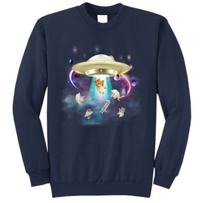 CAT ALIEN UFO Shirt For Women Cat Lover Funny Sweatshirt