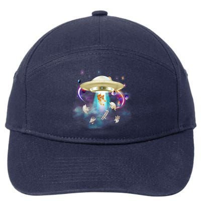 CAT ALIEN UFO Shirt For Women Cat Lover Funny 7-Panel Snapback Hat