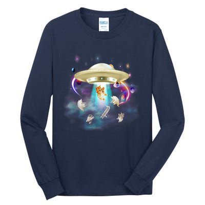 CAT ALIEN UFO Shirt For Women Cat Lover Funny Tall Long Sleeve T-Shirt