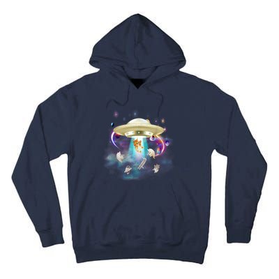 CAT ALIEN UFO Shirt For Women Cat Lover Funny Tall Hoodie