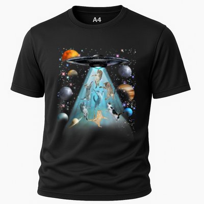 Cat Alien Ufo Gifts Space Cat Galaxy Cat Funny For Cat Dad Cat Mom Cat Lover Performance Shirt
