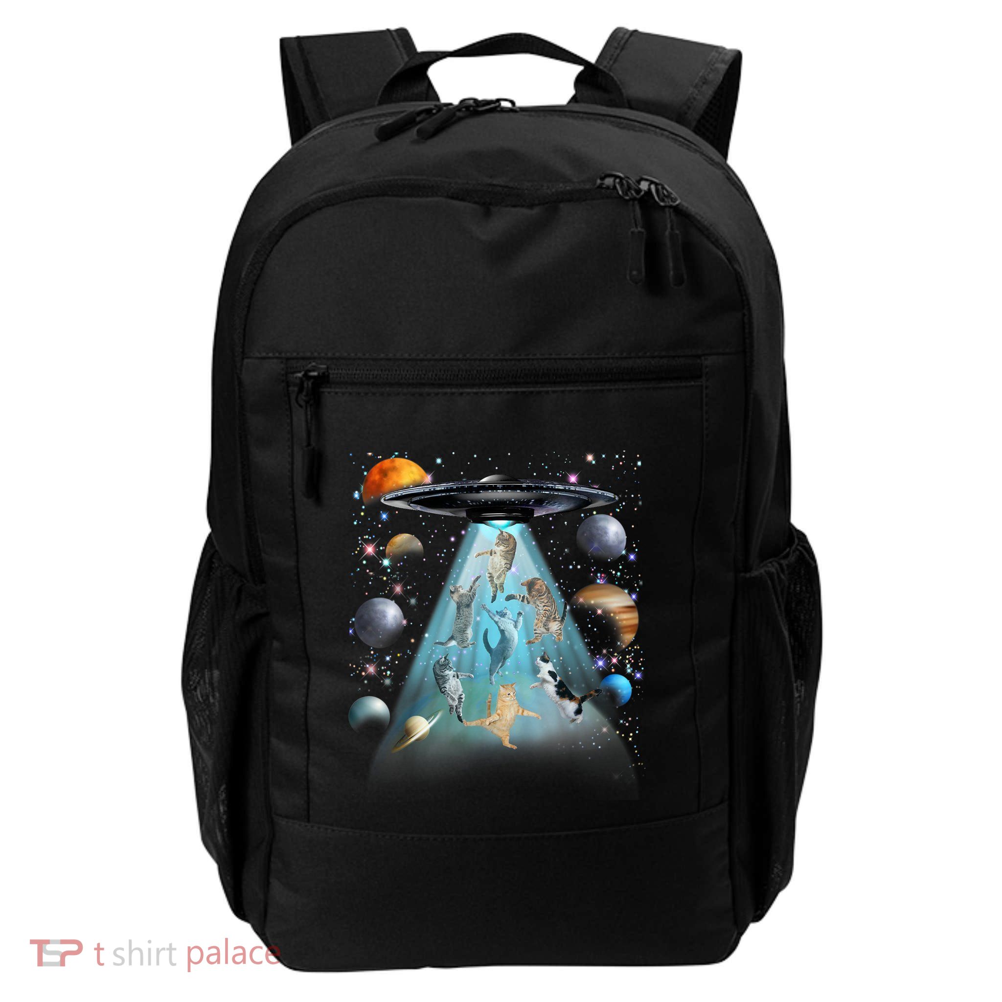 Cat Alien Ufo Gifts Space Cat Galaxy Cat Funny For Cat Dad Cat Mom Cat Lover Backpack