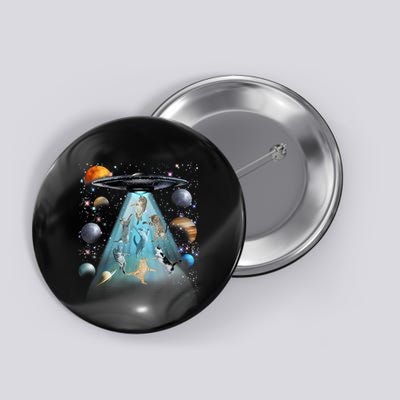 Cat Alien Ufo Gifts Space Cat Galaxy Cat Funny For Cat Dad Cat Mom Cat Lover Button