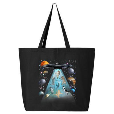 Cat Alien Ufo Gifts Space Cat Galaxy Cat Funny For Cat Dad Cat Mom Cat Lover 25L Jumbo Tote