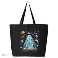 Cat Alien Ufo Gifts Space Cat Galaxy Cat Funny For Cat Dad Cat Mom Cat Lover 25L Jumbo Tote