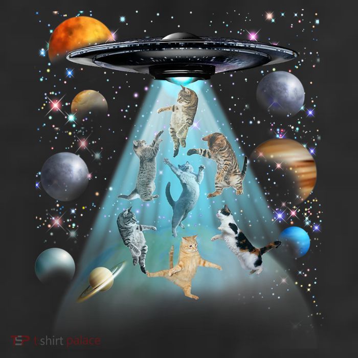 Cat Alien Ufo Gifts Space Cat Galaxy Cat Funny For Cat Dad Cat Mom Cat Lover 25L Jumbo Tote