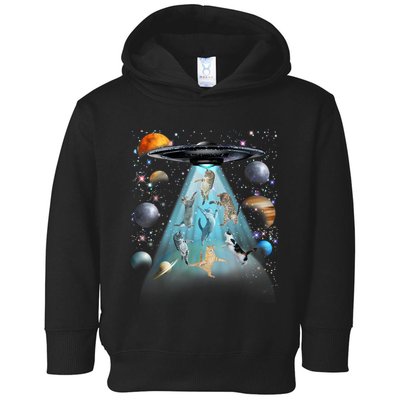 Cat Alien Ufo Gifts Space Cat Galaxy Cat Funny For Cat Dad Cat Mom Cat Lover Toddler Hoodie