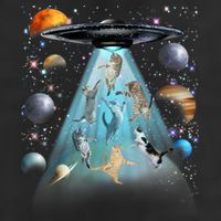 Cat Alien Ufo Gifts Space Cat Galaxy Cat Funny For Cat Dad Cat Mom Cat Lover Golf Towel