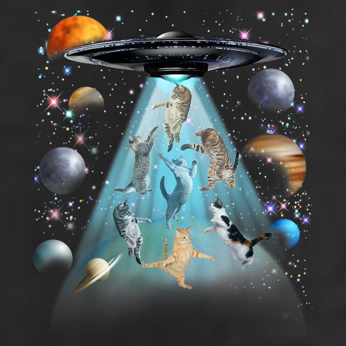 Cat Alien Ufo Gifts Space Cat Galaxy Cat Funny For Cat Dad Cat Mom Cat Lover Golf Towel