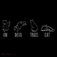 Cute Abstract Un Deux Trois Cat French Kitty Kids T-Shirt