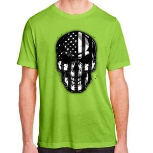 Cool American USA Flag Grunge Skull Adult ChromaSoft Performance T-Shirt