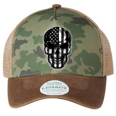 Cool American USA Flag Grunge Skull Legacy Tie Dye Trucker Hat