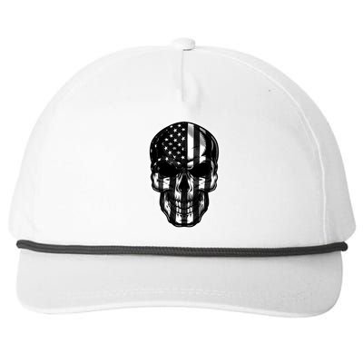 Cool American USA Flag Grunge Skull Snapback Five-Panel Rope Hat