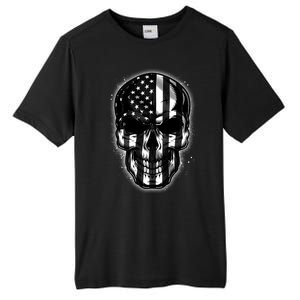 Cool American USA Flag Grunge Skull Tall Fusion ChromaSoft Performance T-Shirt