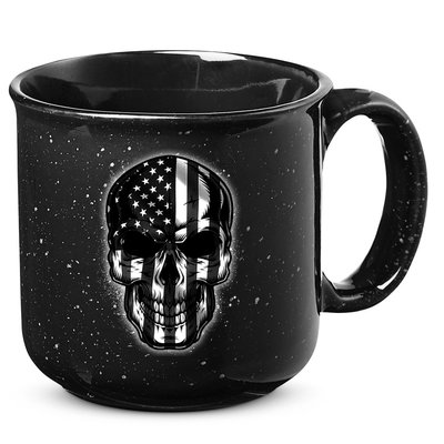 Cool American USA Flag Grunge Skull 15oz Campfire Ceramic Mug