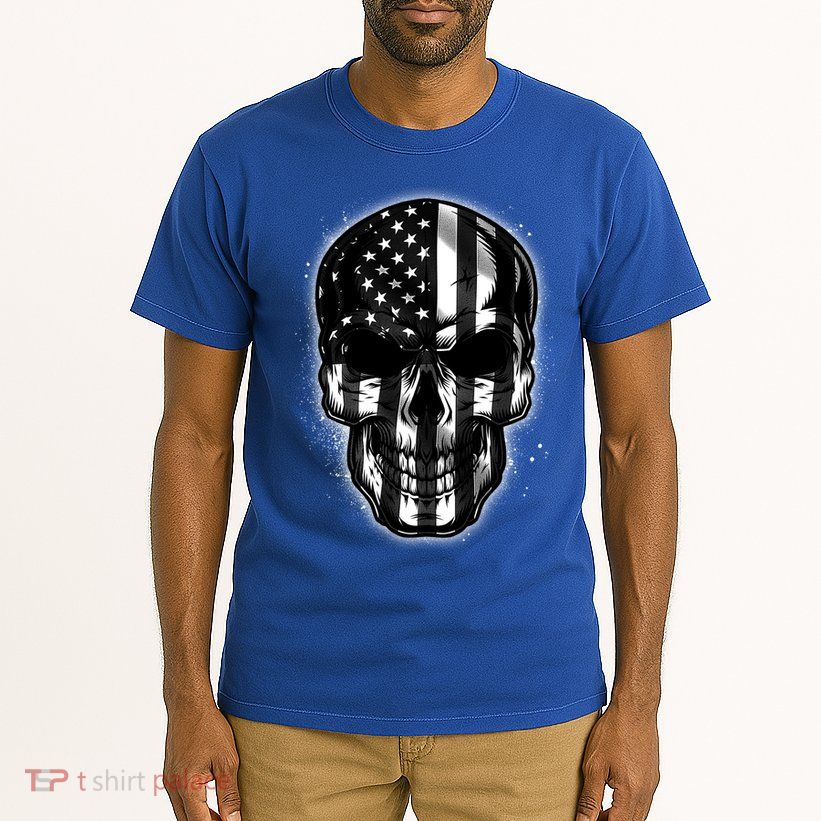 Cool American USA Flag Grunge Skull Tall T-Shirt